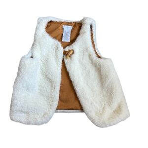 Tahari white Faux Fur Kids Vest